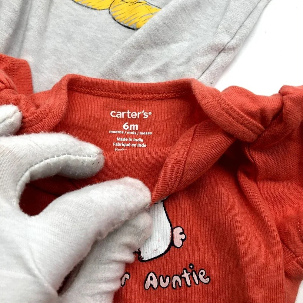 BUNDLE of Girls 3-6M Bodysuits Short Sleeve‎ Best Dad Auntie Mickey Carter's